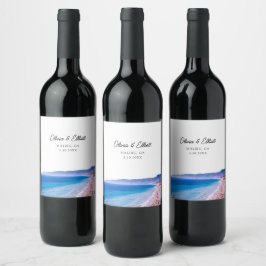 Rótulo De Garrafa De Cerveja Malibu Wedding Favor Rótulo de Vinho Personalizado