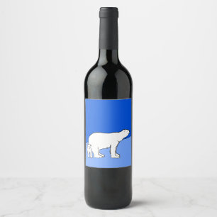 Rótulo De Garrafa De Cerveja Mamã do urso polar e pintura de Cub - arte dos