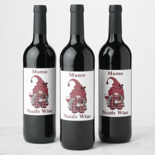 Rótulo De Garrafa De Cerveja Mama Gnomo Vinho Precisa de Vinho Personalizar Div