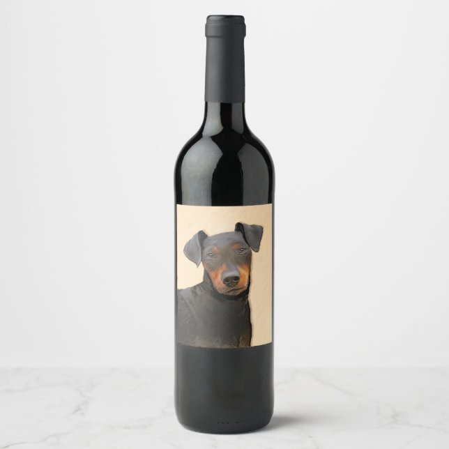 Rótulo De Garrafa De Cerveja Manchester Terrier Pintura Original (Frente)