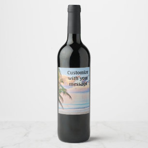 Rótulo De Garrafa De Cerveja Manhã de praia tropical