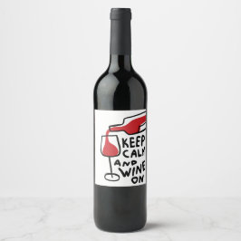 Rótulo De Garrafa De Cerveja Mantenha a Calma e Beba Vinho Com Humor