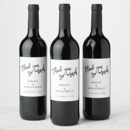 Rótulo De Garrafa De Cerveja Manuscrito Nomes de Newlyweds Muito Obrigado