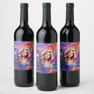 Rótulo De Garrafa De Cerveja Mãos de Senhora e Coração