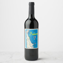 Rótulo De Garrafa De Cerveja Mapa do Delaware