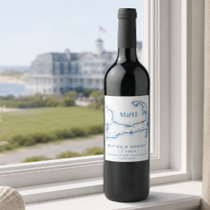 Rótulo De Garrafa De Cerveja Mapa do Ocean Edge Resort Wedding Cape Cod