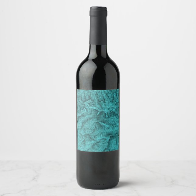 Rótulo De Garrafa De Cerveja Mapa Topográfico de Montanha Azul (Frente)