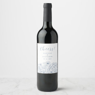 Rótulo De Garrafa De Cerveja Maravilhas Boho Dusty Casamento Azul