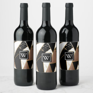 Rótulo De Garrafa De Cerveja Marble Foil Geométrico Mosaico