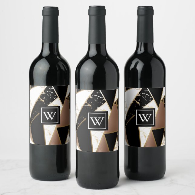 Rótulo De Garrafa De Cerveja Marble Foil Geométrico Mosaico (Garrafas)