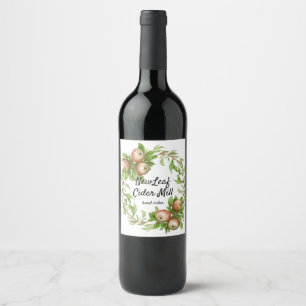 Rótulo De Garrafa De Cerveja marca de sidra de maçã a aquarela