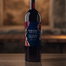 Rótulo De Garrafa De Cerveja Marinho, Burgundy e Casamento Dourado de Agatos