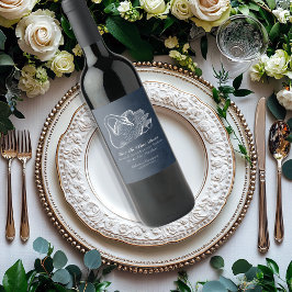 Rótulo De Garrafa De Cerveja Marinho de Cisne Branco Abaixo Vinho Azul