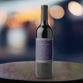 Rótulo De Garrafa De Cerveja Marinho Dourado Obrigado Intriciar O Favor Do Casa