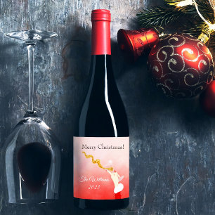 Rótulo De Garrafa De Cerveja Martini Glass Spilling Christmas Glitter Party