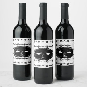 Rótulo De Garrafa De Cerveja Máscara de partido Vintage mascarada