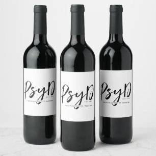 Rótulo De Garrafa De Cerveja Médico de PsyD Personalizado