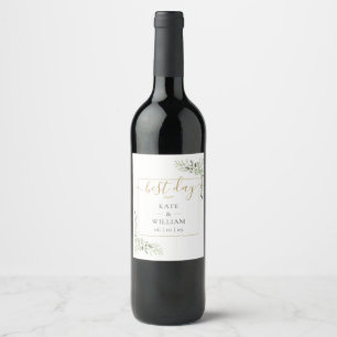 Rótulo De Garrafa De Cerveja Melhor Dia de Todos Folhagem Verde Elegante Casame