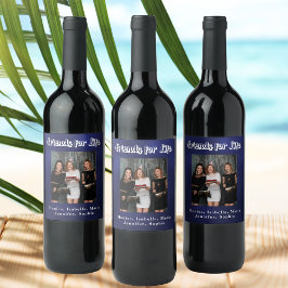 Rótulo De Garrafa De Cerveja Melhores amigos foto azul marinho branco script