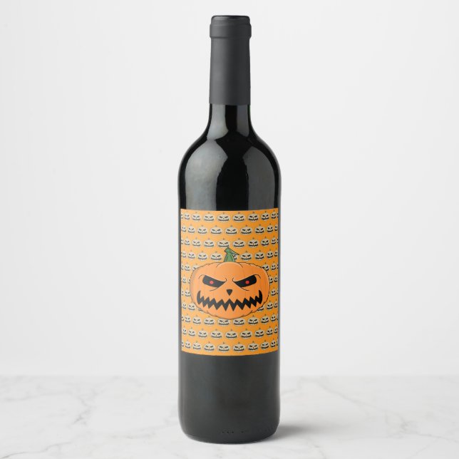 Rótulo De Garrafa De Cerveja Menacing Jack O'Lantern Halloween (Frente)