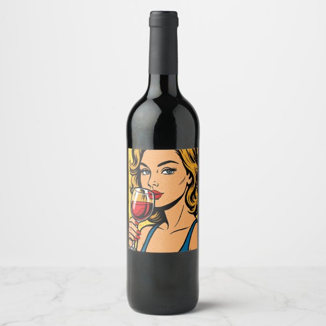 Rótulo De Garrafa De Cerveja menina de vinho (Frente)