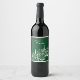 Rótulo De Garrafa De Cerveja Mesa de Natal Personalizada com Design Mínimo de F