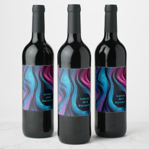 Rótulo De Garrafa De Cerveja Mesa moderna - Azul-Decor e Rosa-