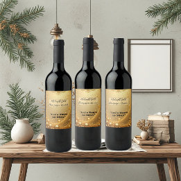 Rótulo De Garrafa De Cerveja Midnight Gold Faux Champagne Dream Bubbly New Year