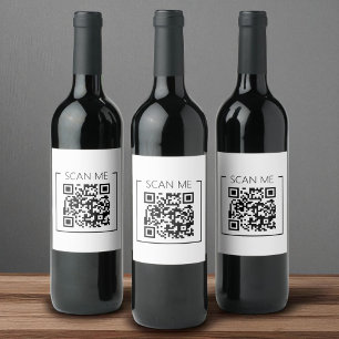 Rótulo De Garrafa De Cerveja Minimalista Código QR Scan Me Negócios