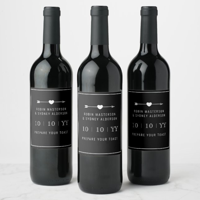 Rótulo De Garrafa De Cerveja Minimalista | Salvar a data | Rótulo do vinho | Pr (Garrafas)