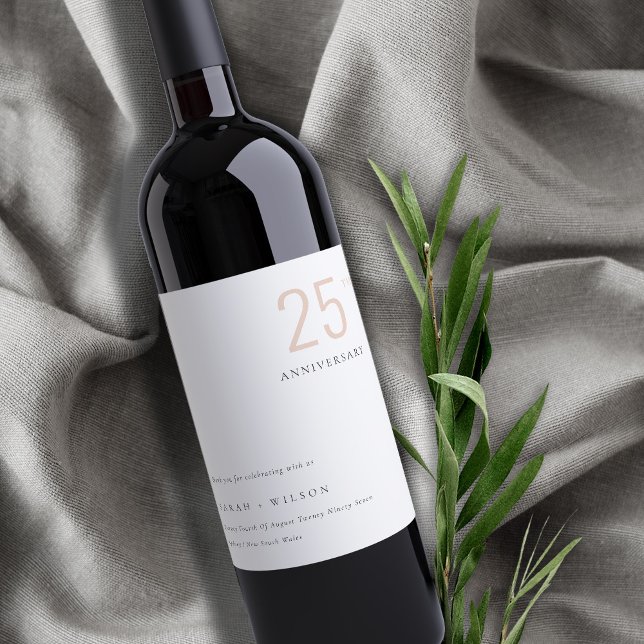 Rótulo De Garrafa De Cerveja Mínimo de Bold Dusky Blush em qualquer aniversário (Criador carregado)