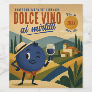 Rótulo De Garrafa De Cerveja Mirtilo azul italiano licor caseiro