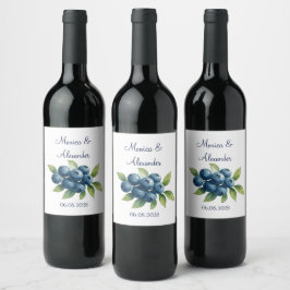 Rótulo De Garrafa De Cerveja Mirtilos Frutas Verão Casamento