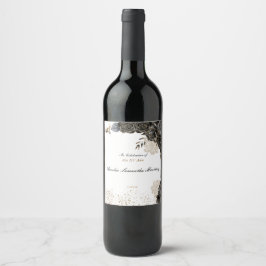 Rótulo De Garrafa De Cerveja Mis XV Años Wine Label Black and Dourado