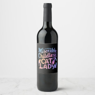 Rótulo De Garrafa De Cerveja Miserável Mulher de Gatos sem Filhos