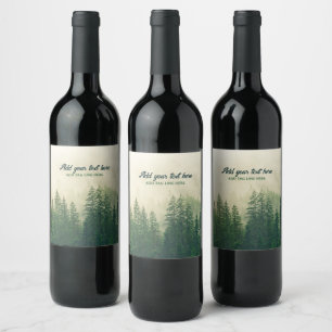 Rótulo De Garrafa De Cerveja Misty Pine Forest Trees - Proteção Personalizada