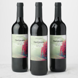 Rótulo De Garrafa De Cerveja Misty Railroad Tracks - Fazer Cênico de Vinho Foto