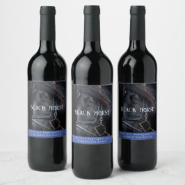 Rótulo De Garrafa De Cerveja Mockup Black Horse Western Custom Wine Labs