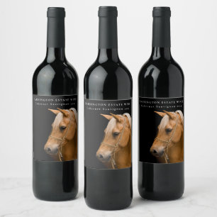 Rótulo De Garrafa De Cerveja Mockup Equine Horse Western Custom Wine Labs
