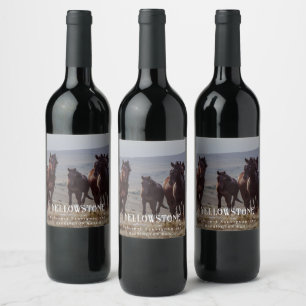 Rótulo De Garrafa De Cerveja Mockup Horses Western Custom Wine Labs