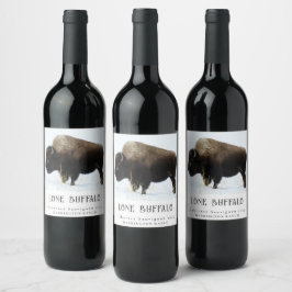 Rótulo De Garrafa De Cerveja Mockup Lone Buffalo West Custom Wine Labs