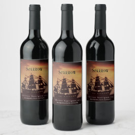 Rótulo De Garrafa De Cerveja Mockup Pirate Ship Custom Wine Labs