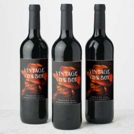 Rótulo De Garrafa De Cerveja Mockup Vintage Cowboy Western Custom Wine Labs