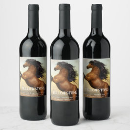 Rótulo De Garrafa De Cerveja Mockup Wild Horse Western Custom Wine Labs