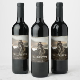 Rótulo De Garrafa De Cerveja Mockup Yellowstone Western Custom Wine Labs