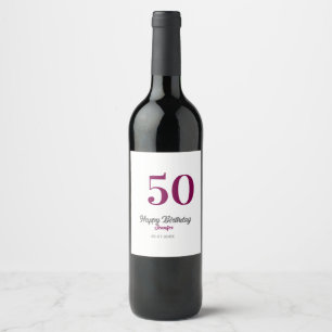 Rótulo De Garrafa De Cerveja modelo de 50º aniversário adicionar nome data ano