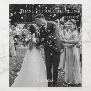 Rótulo De Garrafa De Cerveja Modelo de foto de agradecimento de casamento perso