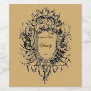 Rótulo De Garrafa De Cerveja Modelo de golfinhos e grafos antigos 