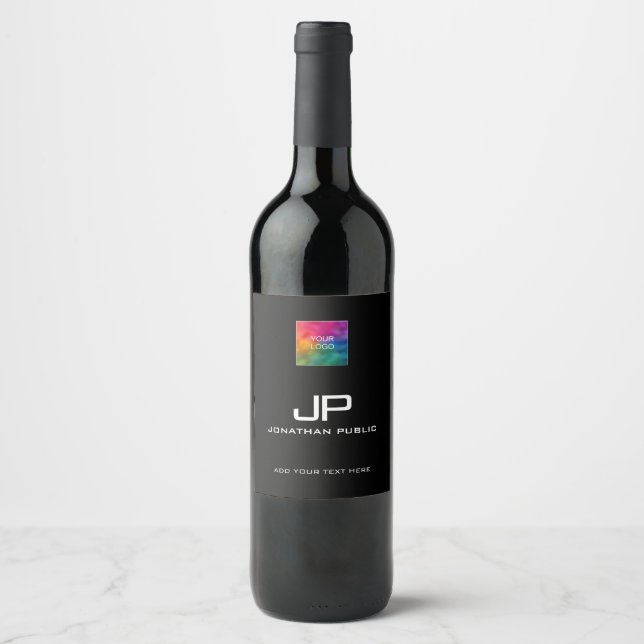 Rótulo De Garrafa De Cerveja Modelo Simples de Nomes de Monogramas Elegantes Mo (Frente)