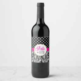 Rótulo De Garrafa De Cerveja Modern Bold Fifty & Fabulous 50th Birthday Party